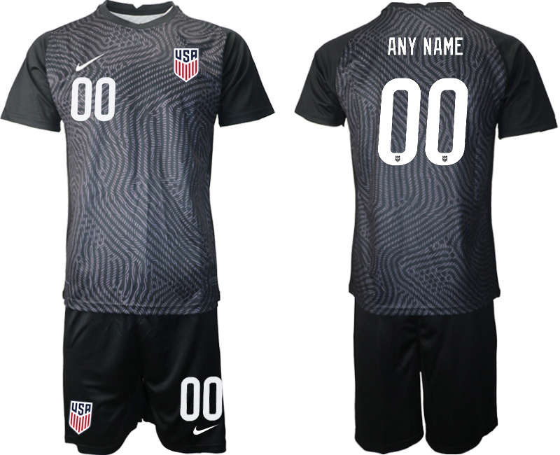Men 2020-2021 Season National team United States goalkeeper black customized Soccer Jersey->united states jersey->Soccer Country Jersey